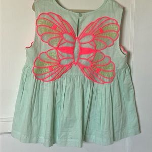 NWOT Girls Mint Green Butterfly Appliqué Top